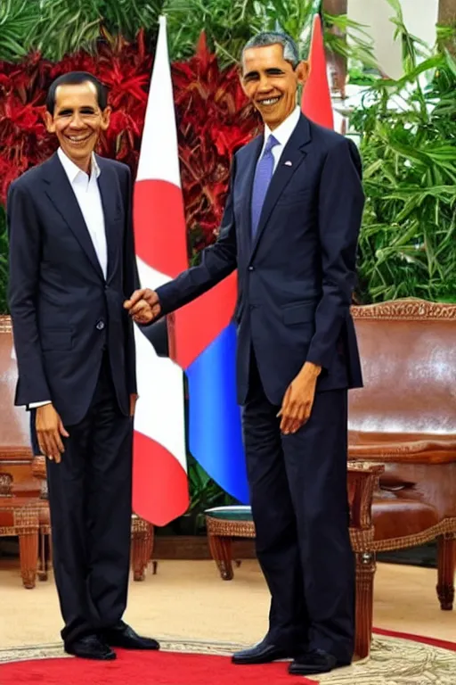 Image similar to jokowi im bathub with obama