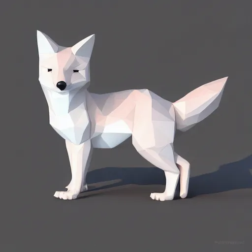 Prompt: Isometric 3d render of a fox, white background, ambient occlusion, cute, chibi proportions, low poly