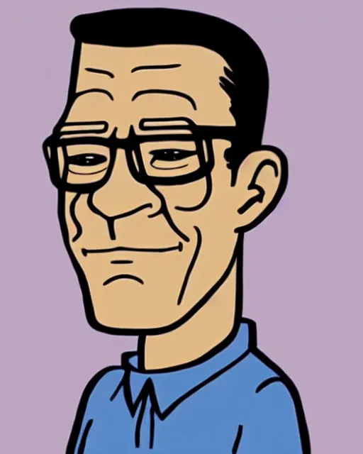 Prompt: Hank Hill drawn by Tove Jansson