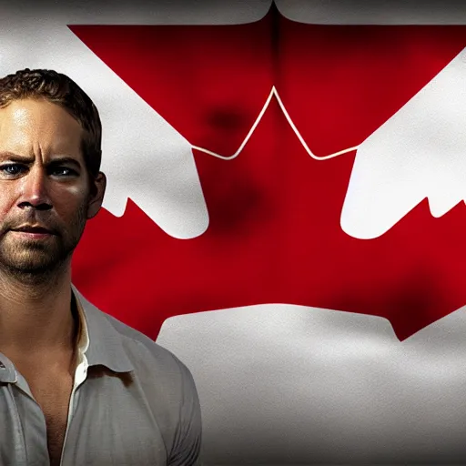 Prompt: Paul Walker holding a Canadian flag, by Artemisia Gentileschi, trending on artstation and unreal engine
