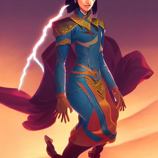 Image similar to Azula bending lightning, highly detailed, digital painting, artstation, concept art, sharp focus, illustration, cinematic lighting, art by artgerm and greg rutkowski and alphonse mucha