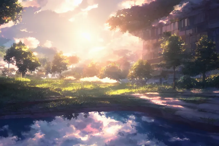 Prompt: cold majestic dream ice city heaven fantasy light refraction with nature | pixiv scenery art | volumetric lighting | makoto shinkai