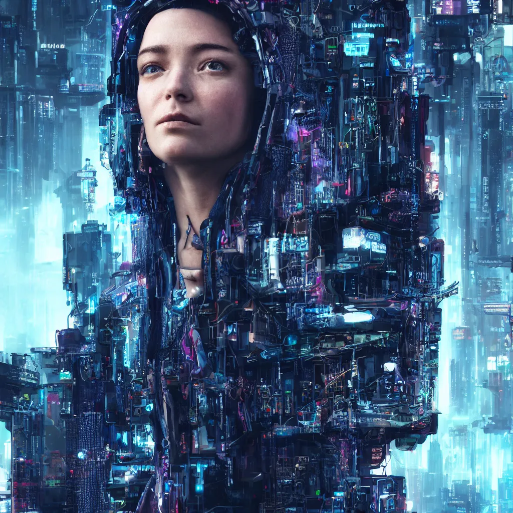 Prompt: sky - fi portrait of a cyberpunk, 8 k, 4 k, ultra detail, ultra realistic