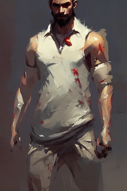 Image similar to attractive male, character design, painting by greg rutkowski