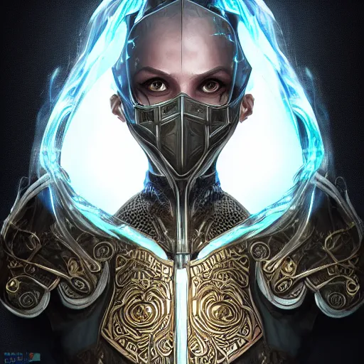 Prompt: a portrait of invisible effect magician in glass armor releasing spell, full height, moving forward, concept art, trending on artstation, highly detailed, intricate, sharp focus, digital art, 8 k