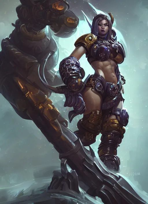 Image similar to a highly detailed illustration of fierce space marine woman, muscular, intricate, elegant, highly detailed, centered, digital painting, artstation, concept art, smooth, sharp focus, league of legends concept art, wlop.