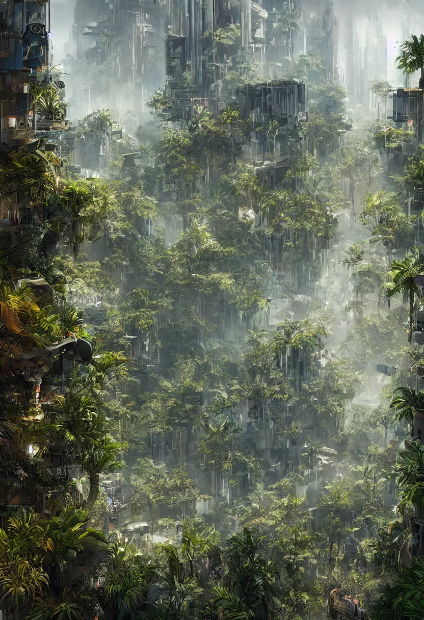 Image similar to unreal engine render jungle, trending on artstation, r / cyberpunk, r / imaginarymindscapes