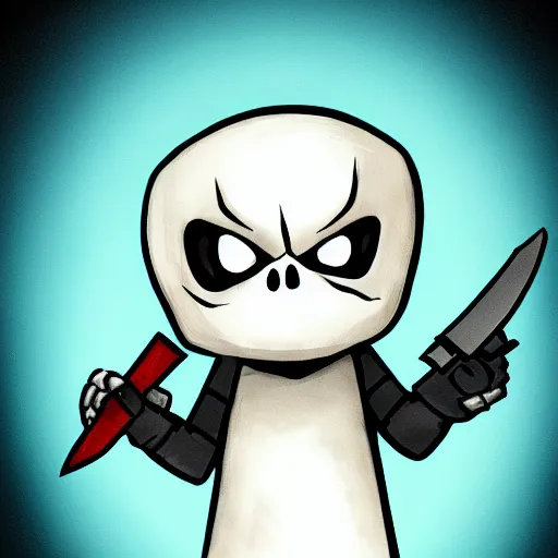 Prompt: sans undertale with a knife