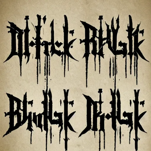 Image similar to black metal band font, unreadable