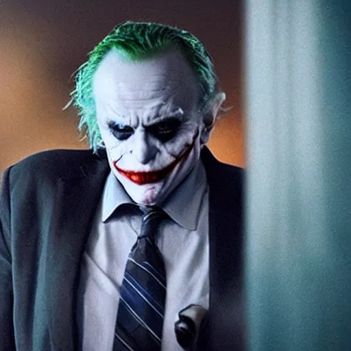 Image similar to stunning awe inspiring ( bernie sanders ) playing the joker in a batman movie, movie still 8 k hdr atmospheric lighting