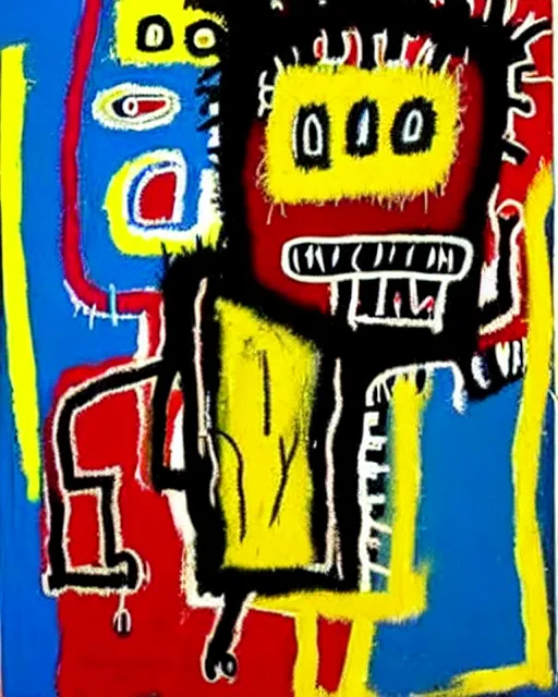 Image similar to paintings by jean - michel basquiat