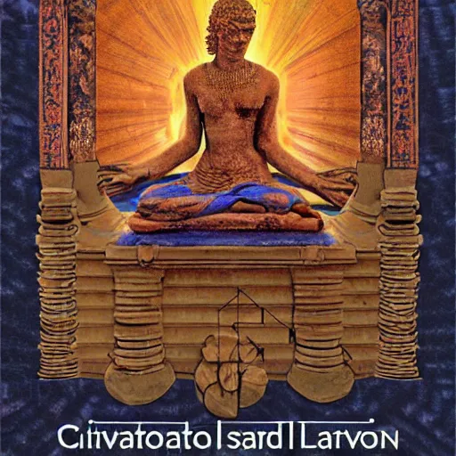 Image similar to civilization soundscape, dvaram, mirage, rising tide, god of rain, terracotta, motus, empire, ancien regime, lapis lazuli, war and peace, autocatalytic, a universe awakened, beyond, vita gloriae, artifex