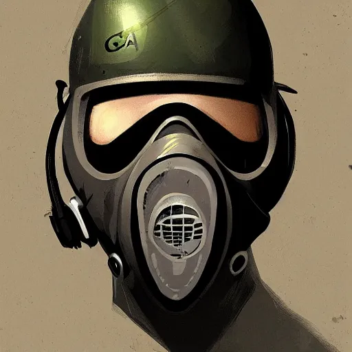 Image similar to concept art of gas mask for a secret society by jama jurabaev, brush hard, artstation, cgsociety, high quality, brush stroke