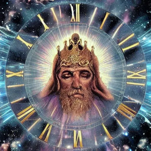 Prompt: the ruler of everything in the end of time, god of time and space