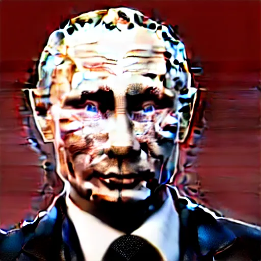 Image similar to Detailed image of Vladimir Putin with detailed face, in game style 8k, wearing only pants, bare torso, his body is old and ugly with sagging old skin,