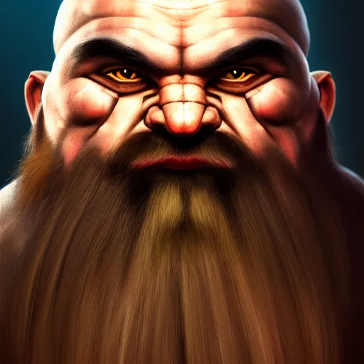 Prompt: portrait painting of a dwarven berserker, sharp focus, high symmetry, award - winning, trending on artstation, masterpiece, highly detailed, intricate. art by christopher rush