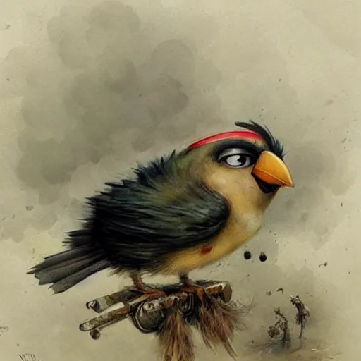 Image similar to ( ( ( ( ( bomb, angry bird. muted colors. ) ) ) ) ) by jean - baptiste monge!!!!!!!!!!!!!!!!!!!!!!!!!!!