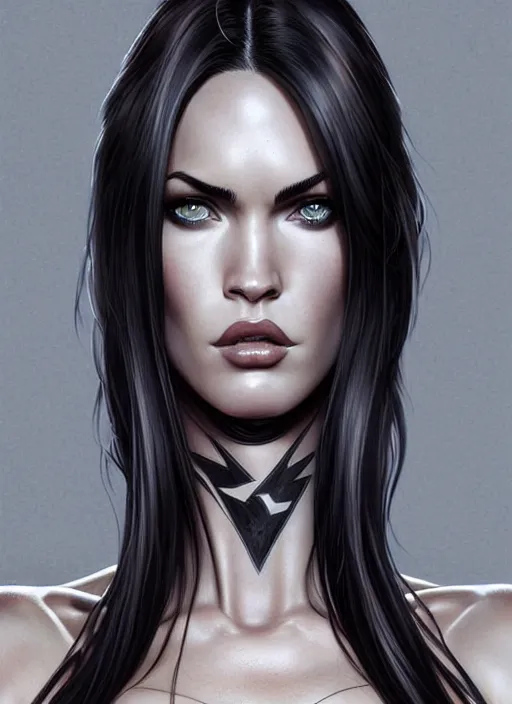 Image similar to symmetry!! gantz portrait of megan fox as spawn, unholy, intricate, highly detailed, dynamic lighting, digital art, digital painting, artstation, terence nielsen, sharp focus, illustration, art by artgerm and greg rutkowski and moebius, 8 k