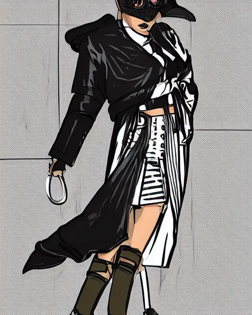 Image similar to cypherpunk fashion illustration