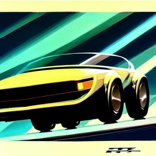 Image similar to concept art of a tiny being driven, painted by syd mead, high quality