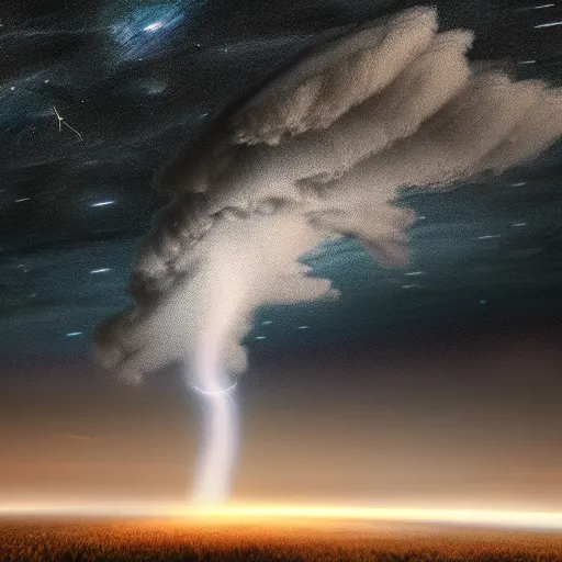 Image similar to tornado on a starry night ,highly detailed, 4k, HDR, award-winning, artstation, octane render