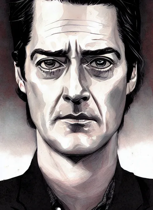 Image similar to portrait of kyle maclachlan as dale cooper by joao ruas