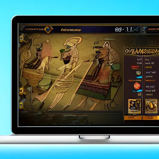 Image similar to video game user interface, egyptian theme