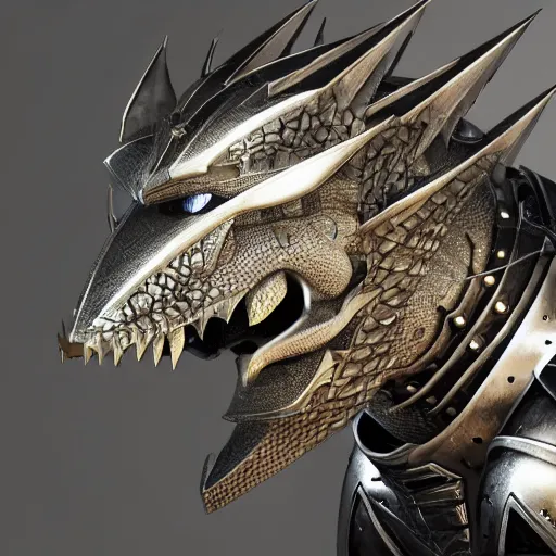 Image similar to stunning close shot of a beautiful female knight, but as an anthropomorphic female dragon, well designed cute elegant female robot dragon head with slick LED eyes, long oily tongue, and sharp maw, well armored, sharp claws, HD octane render, fantasy, Artstation, Deviantart, Furaffinity