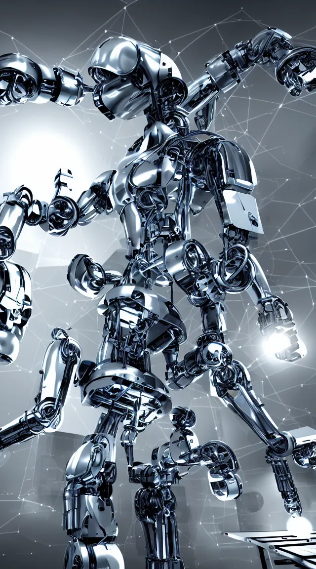 Image similar to Robot, machine, metal, industrial, technology, future, progress, innovation, change