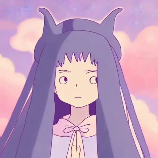 Image similar to a young women witch with a pastel aesthetic, studio ghibli, character design, fantasy, 8 k resolution