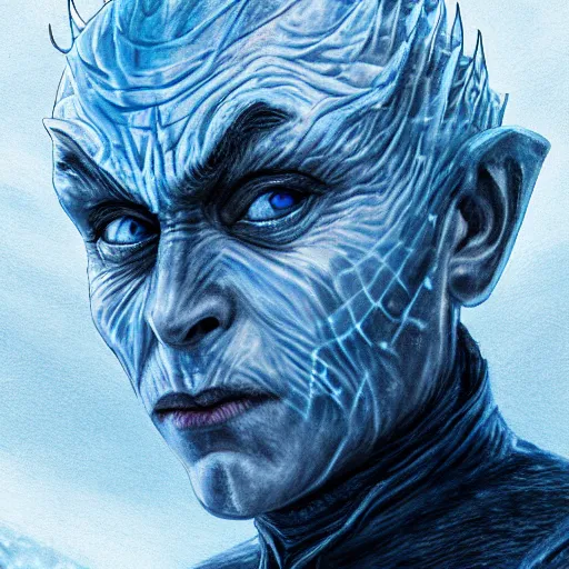 Prompt: beautiful potrait of night king ,game of throne by collin elder