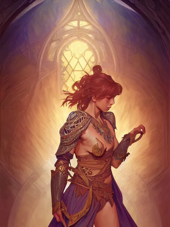 Image similar to symmetry!! intense fanart of a evve as a mage warrior as acotar protagonist, magic background, intricate, elegant, highly detailed, my rendition, digital painting, artstation, concept art, smooth, sharp focus, illustration, art by artgerm and greg rutkowski and alphonse mucha