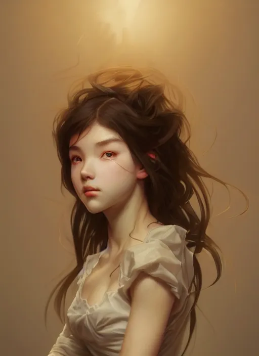 Image similar to intense fan art concept art by artgerm, tooth wu, bierstadt, gurney, stalenhag and alphonse mucha. an innocent teen beauty lost to the night, contour light effect!! 8 k, stage light. octane render. smooth. sharp edge. ultra clear detailed, symmetric!! full body front pose!!