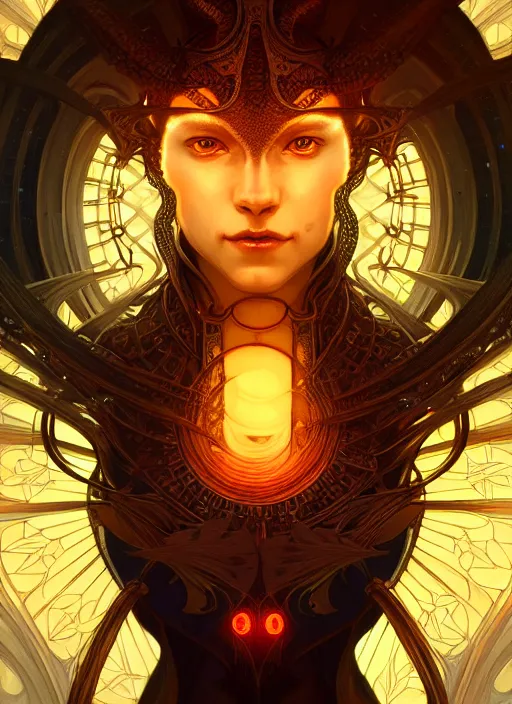 Prompt: symmetry!! portrait of a dragon, fantasy, glowing lights!! intricate, elegant, highly detailed, digital painting, artstation, concept art, smooth, sharp focus, illustration, art by artgerm and greg rutkowski and alphonse mucha