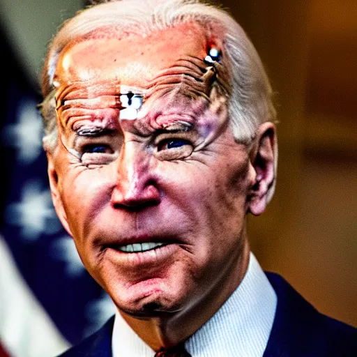 Prompt: president joe biden as a horrific zombie, white house full of zombies