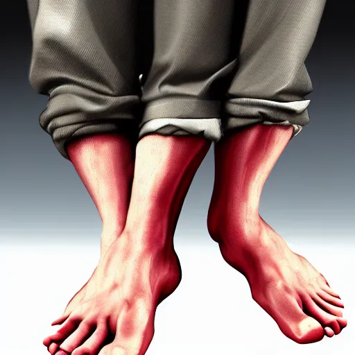 Image similar to man's foot standing on the forehead, advanced digital art