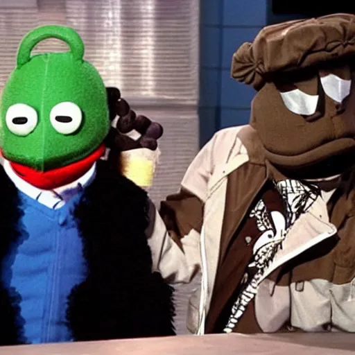 Prompt: MF Doom on The Muppet Show