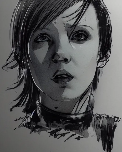 Image similar to pen sketch of millie bobby brown by yoji shinkawa