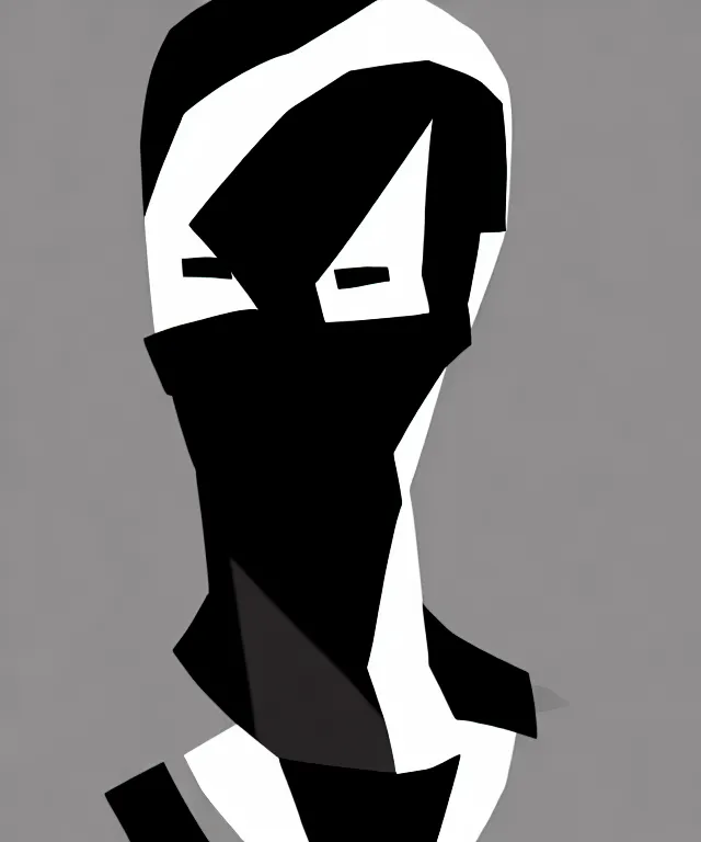 Image similar to white man with black fabric mask, short dark hair, true anatomy!, digital painting, style of akira anime