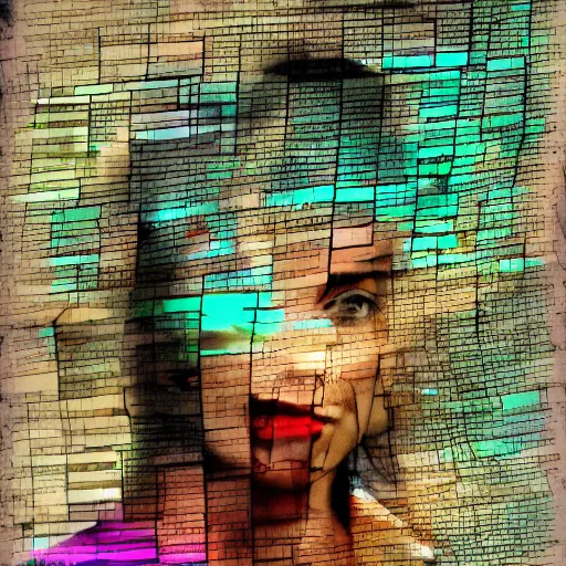 Image similar to overlayed digital media, double exposure, digital collage