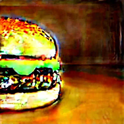 Image similar to a cat / burger hybrid, with fries, volumetric lighting, 4 k