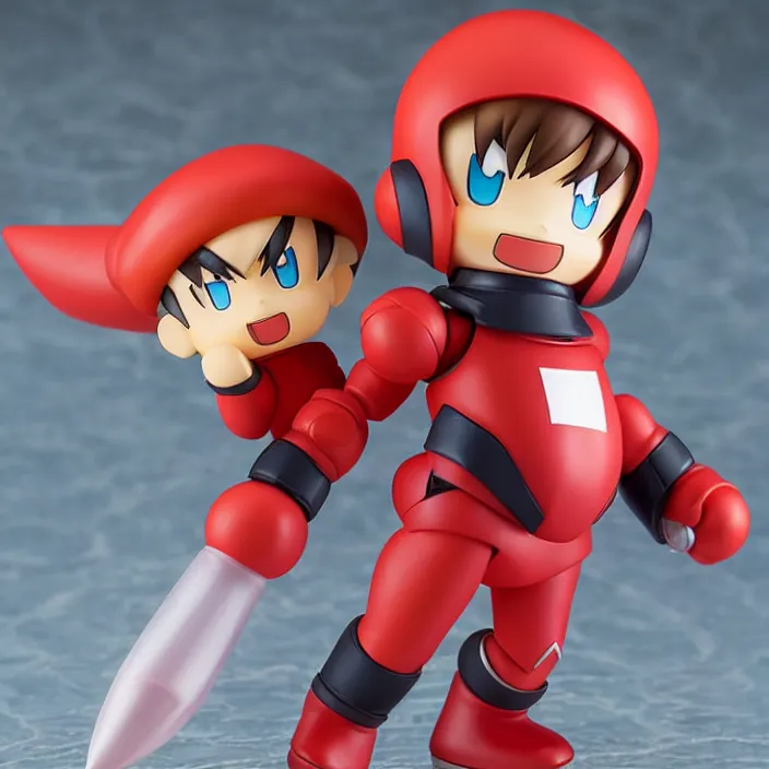 Prompt: protoman from megaman, an anime nendoroid of protoman, figurine, detailed product photo