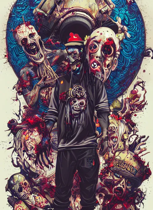 Image similar to zombie dreads full body hiphop streetwear drip, tristan eaton, victo ngai, artgerm, rhads, ross draws