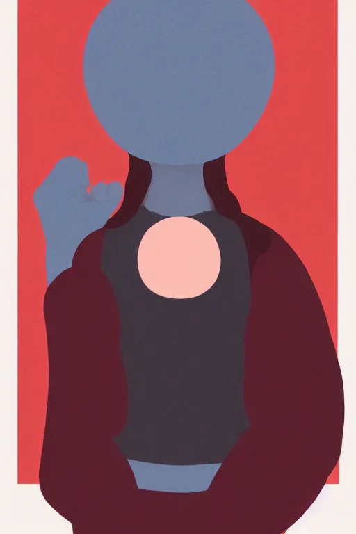 Image similar to girl with medium length red hair. black jumper. no face. centered median photoshop filter cutout vector behance hd jesper ejsing!