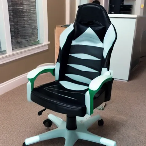 Image similar to gaming chair with seat replaced by a toilet