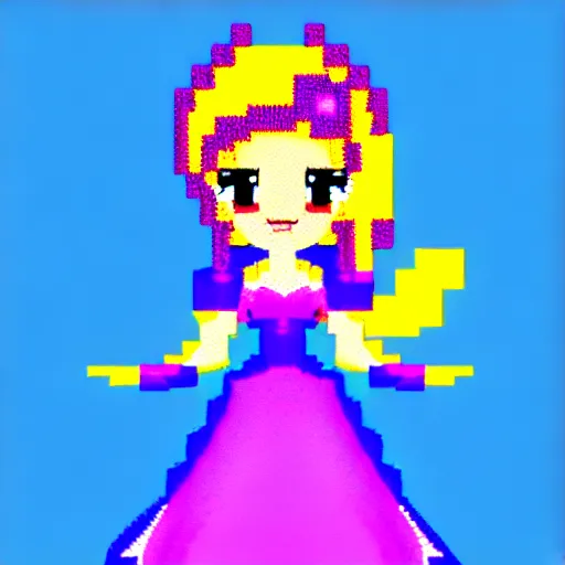 Prompt: spritsheet animation princess, pixel art