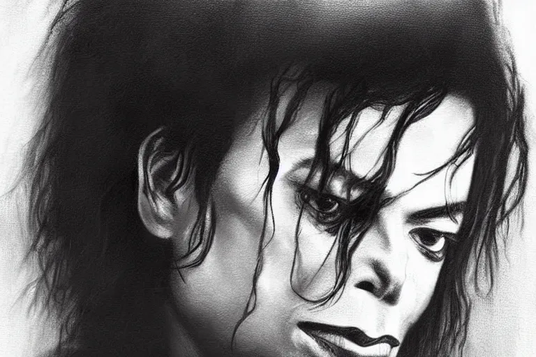 Image similar to michael jackson in the style of casey baugh,