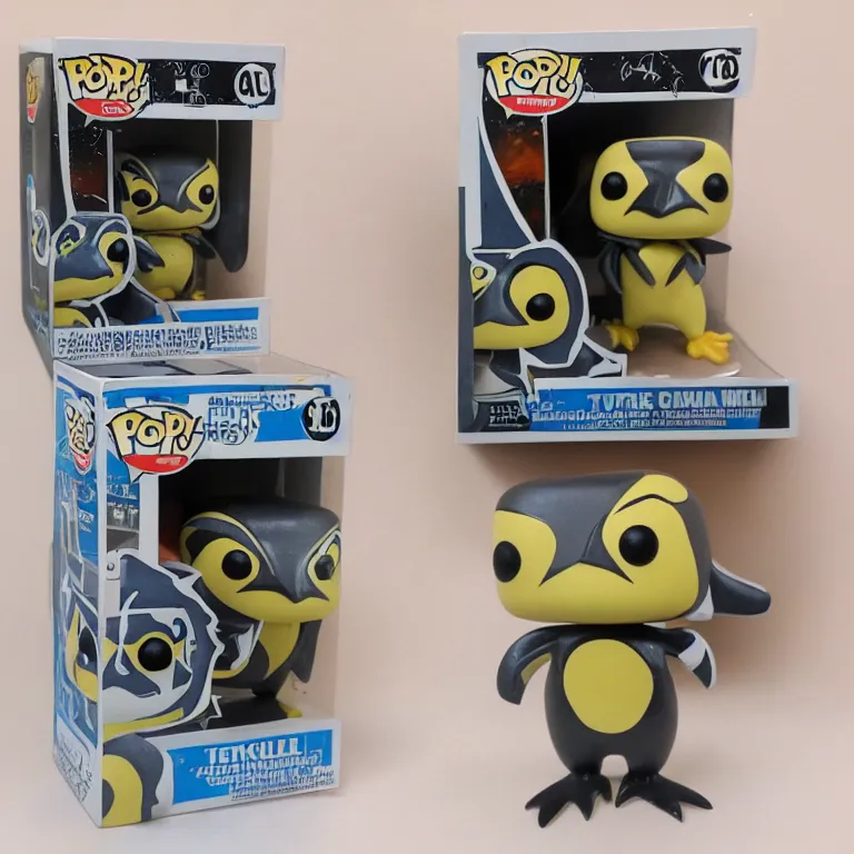 Image similar to funko pop heavy metal penguin with turtle