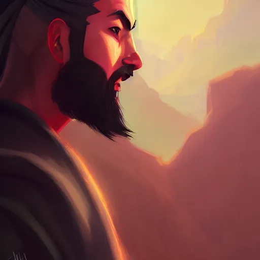 Image similar to a portrait of hanzo from overwatch, by anato finnstark, by alena aenami, by john harris, by ross tran, by wlop, by andreas rocha