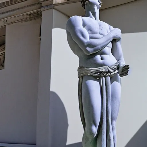 Image similar to a greek statue, vaporwave